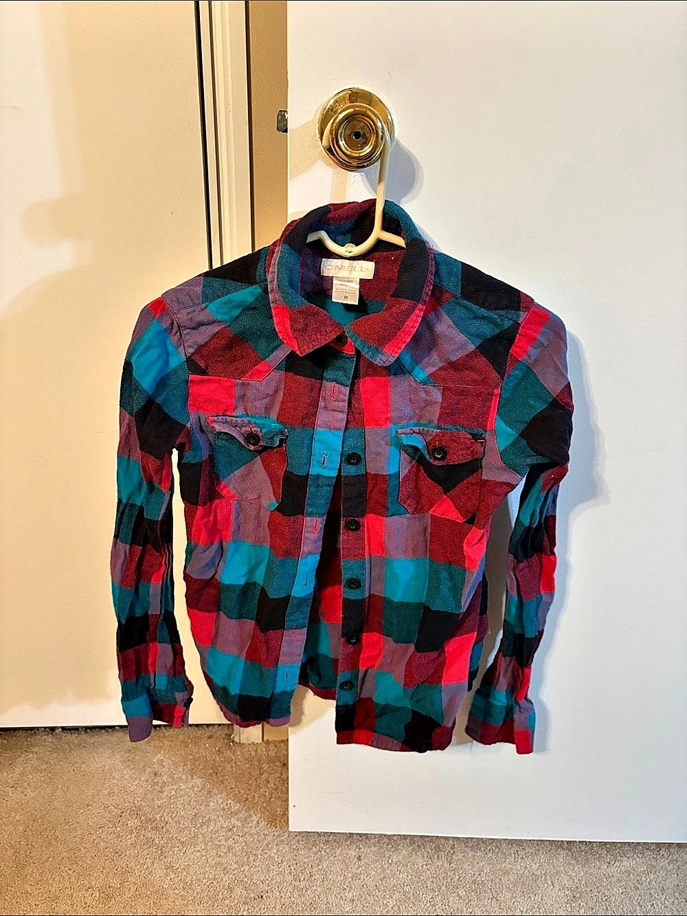 O'Neill Plaid Button Down Shirt Size Medium